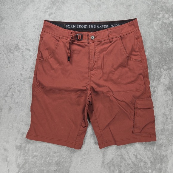 Prana Shorts Men's Medium Zion Belted Pockets Hiking Cargo Field Rust 12" - Picture 1 of 6